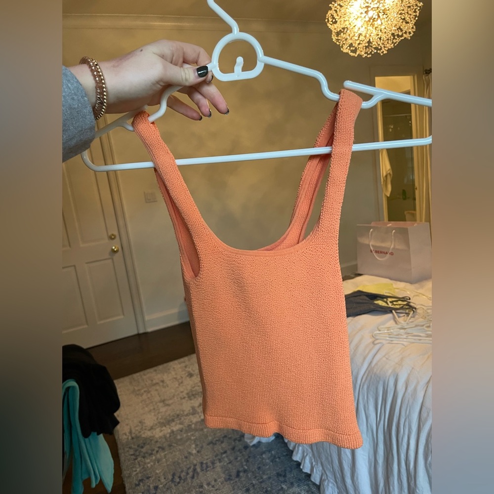 Zara Ribbed Tank in Orange
